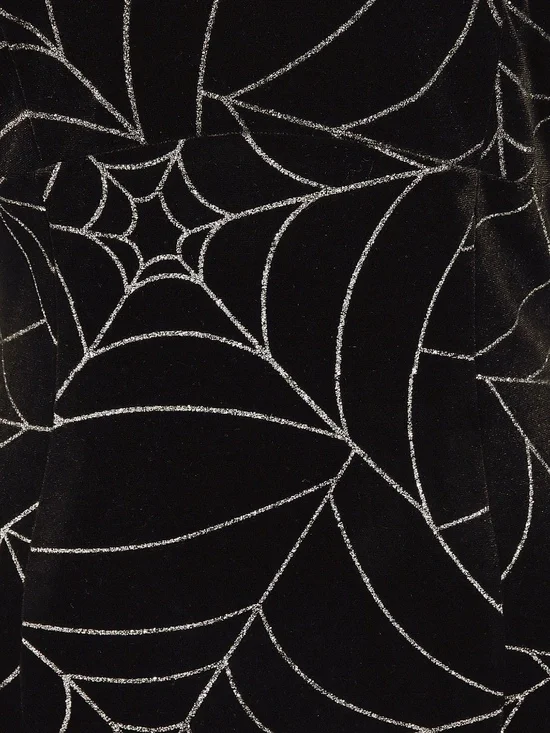 Modcloth x Collectif Spiderweb Dress Goth Punk Velvet Stretch - Picture 8 of 8